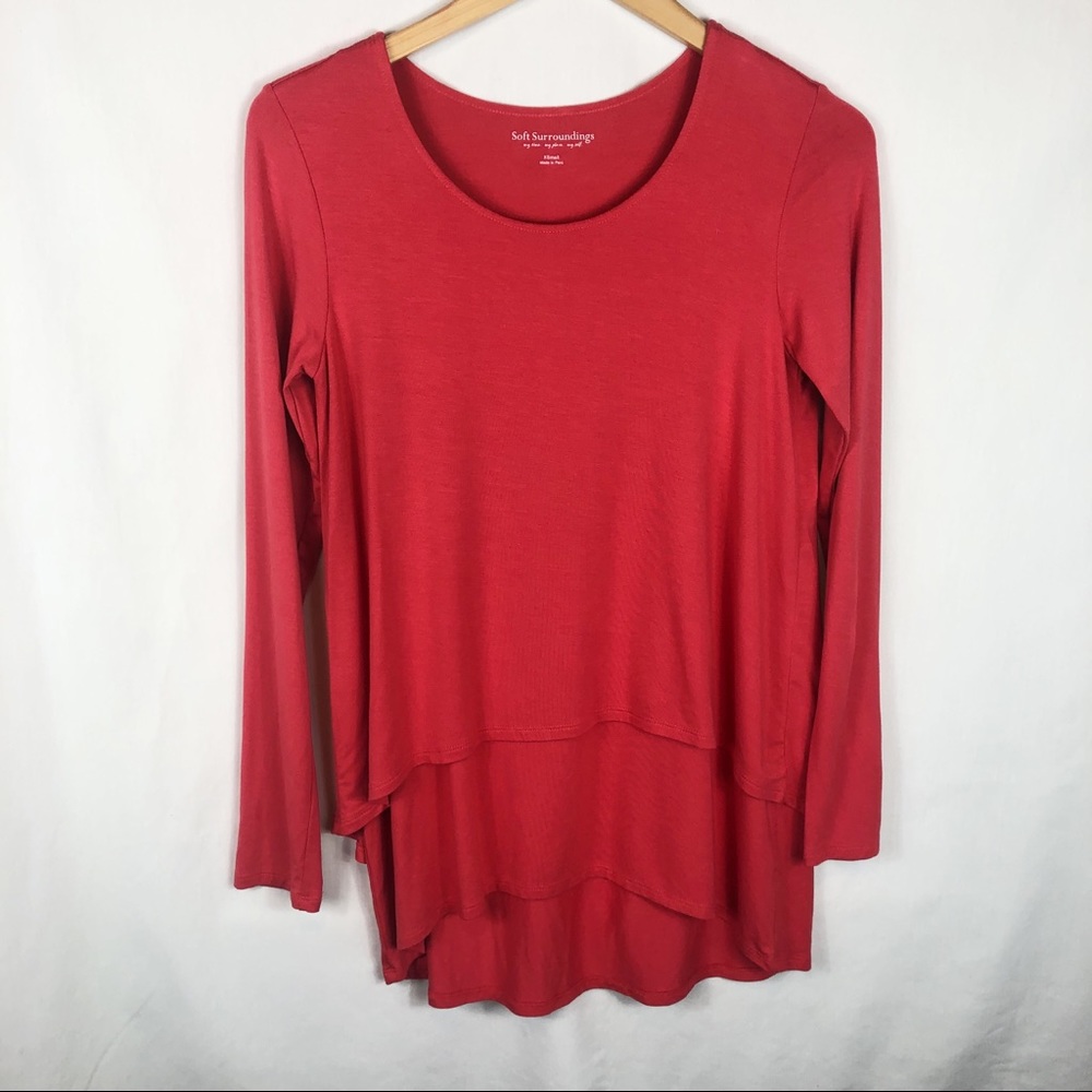 Soft Surroundings 'Perfect Layers' Top | Red Orange | Size XSmall